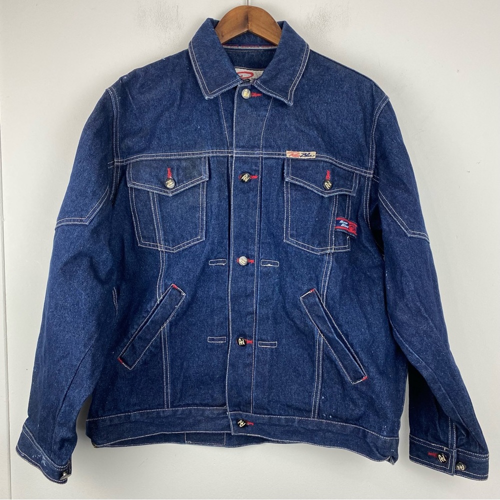 Vintage Raw Blue Rugged Wear size XL Men’s Denim Button Up Jean Jacket